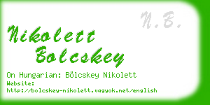 nikolett bolcskey business card